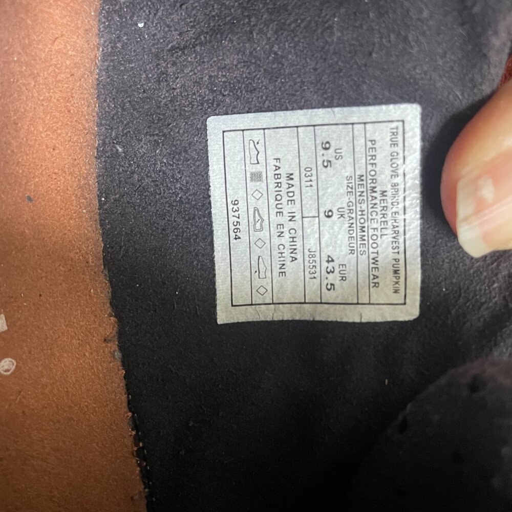 Merrell True Glove Barefoot Brindle and Harvest Pumpkin MENS 9.5 - Picture 5 of 8